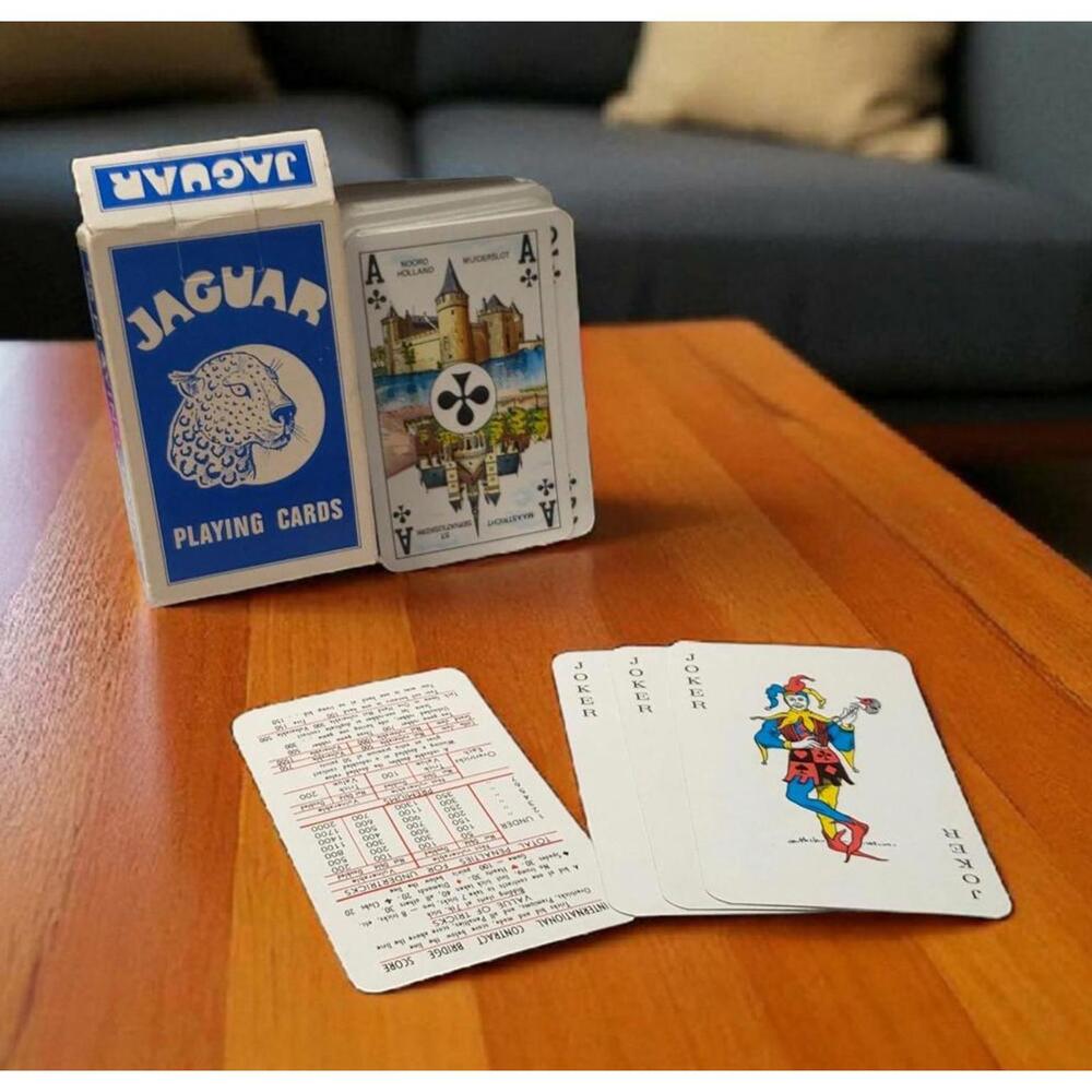 Vintage Jaguar Playing Cards – Sloten Holland Ace, 3 Jokers – Collector’s Deck